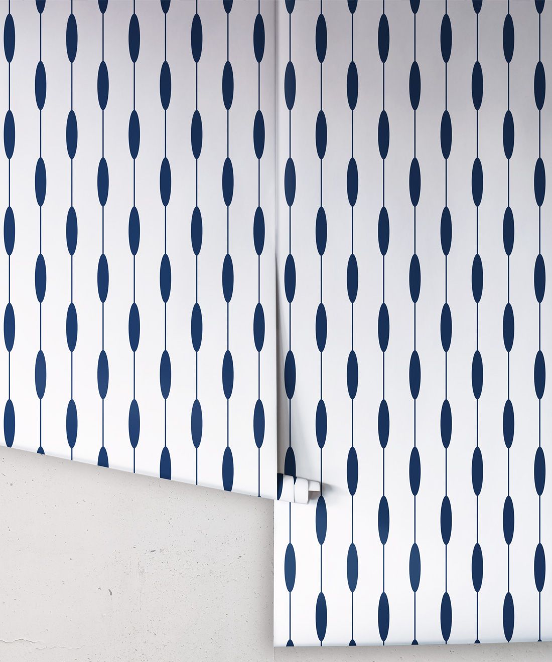 Bowline Wallpaper • Geometric Wallpaper • Striped Wallpaper • Navy Wallpaper • Rolls