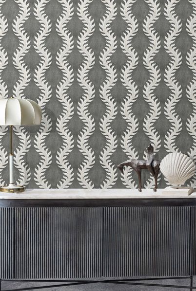 Fern Wallpaper by Bethany Linz in Charcoal