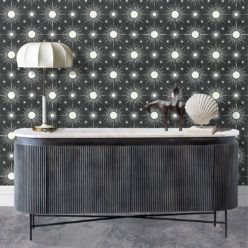 Sun Light Star Bright Wallpaper • Charcoal • Insitu
