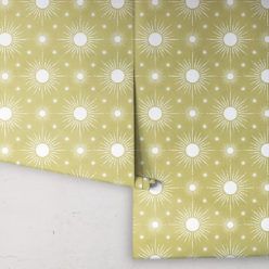 Sun Light Star Bright Wallpaper • Chartreuse • Rolls