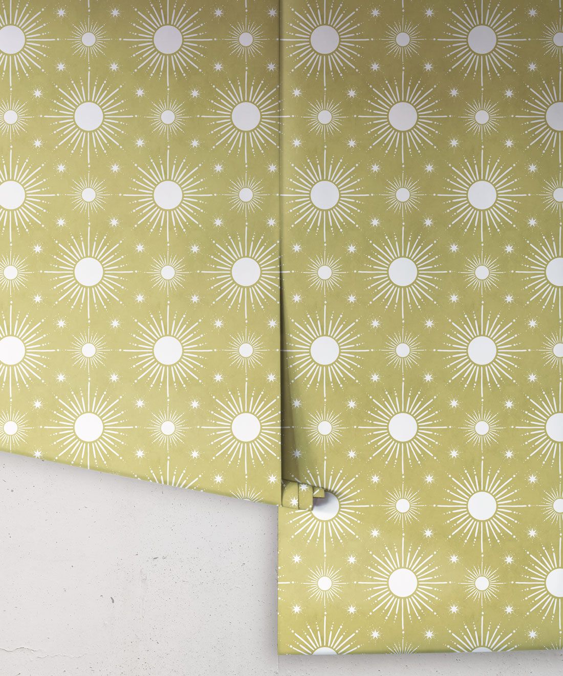 Sun Light Star Bright Wallpaper • Chartreuse • Rolls