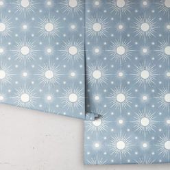 Sun Light Star Bright Wallpaper • French Blue• Rolls