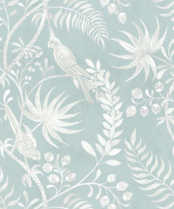 Tropicana Wallpaper • tropical bird • Sea Spray • Swatch