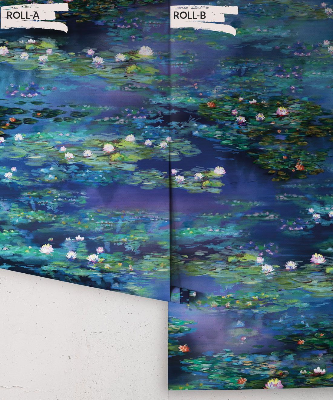 Water Lillies Wallpaper • Abstract Wallpaper • Dreamy Wallpaper • Blue Wallpaper • Rolls