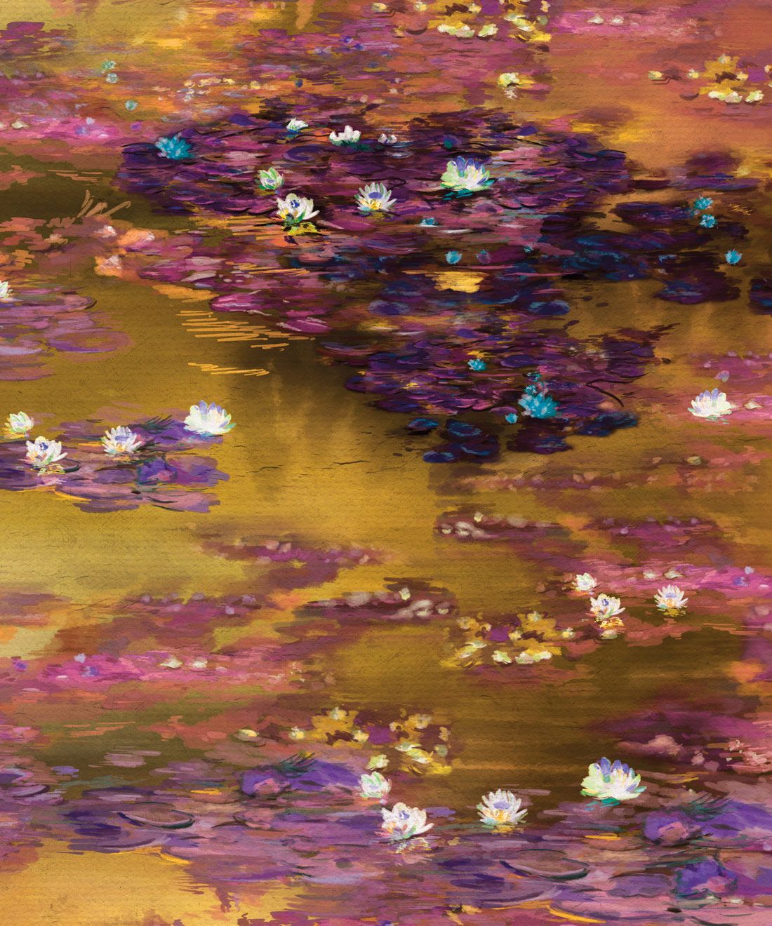 Water Lillies Wallpaper • Abstract Wallpaper • Dreamy Wallpaper • Luminere Wallpaper • Swatch