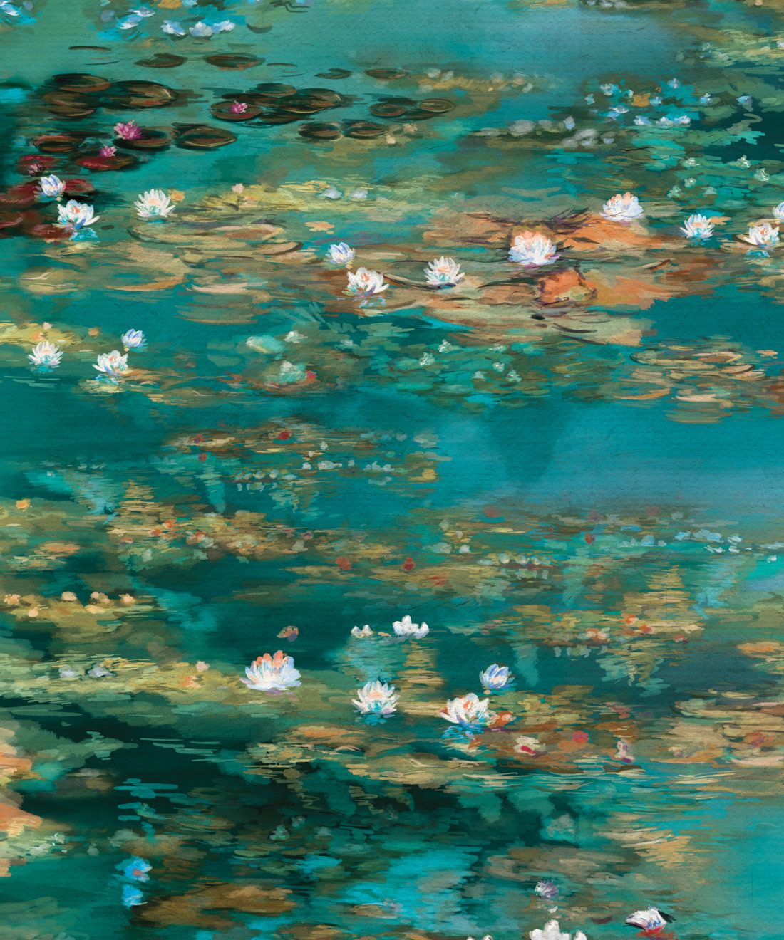 Water Lillies Wallpaper • Dreamy Pond Wallpaper • Milton & King