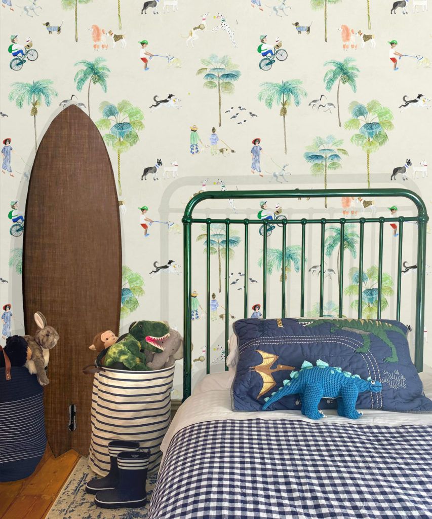 At The Dog Park Wallpaper • Kids Wallpaper • Cream • Insitu