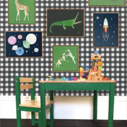 Check Wallpaper • Charcoal • Insitu