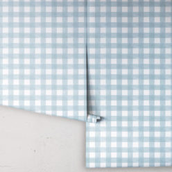Check Wallpaper • Dusty Blue • Rolls