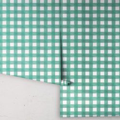 Check Wallpaper • Turquoise • Rolls