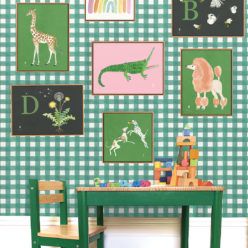 Check Wallpaper • Turquoise • Insitu