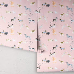Doggies Wallpaper • Dog Wallpaper • Pink • Rolls
