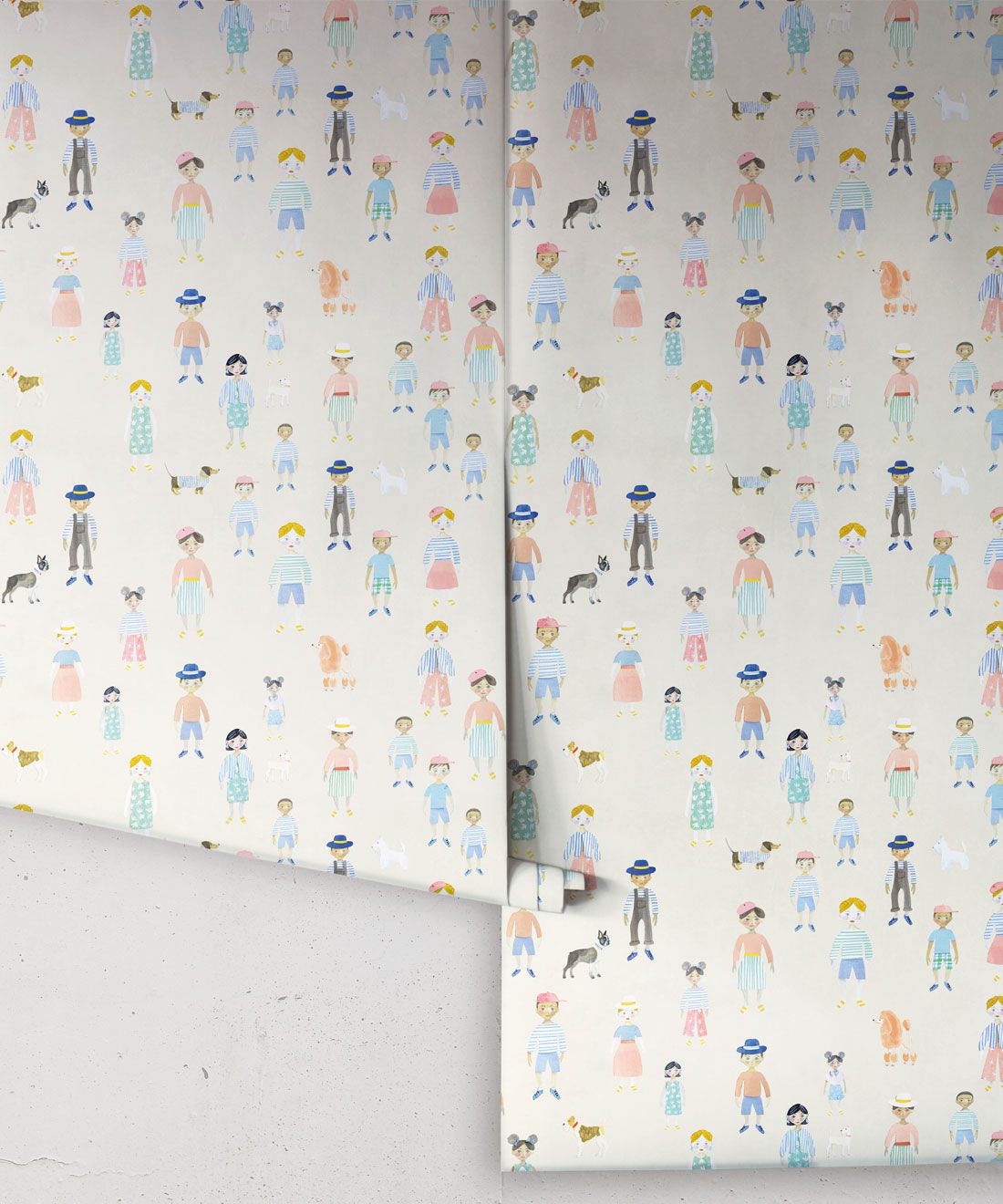 Paper Dolls wallpaper • Cream • Rolls