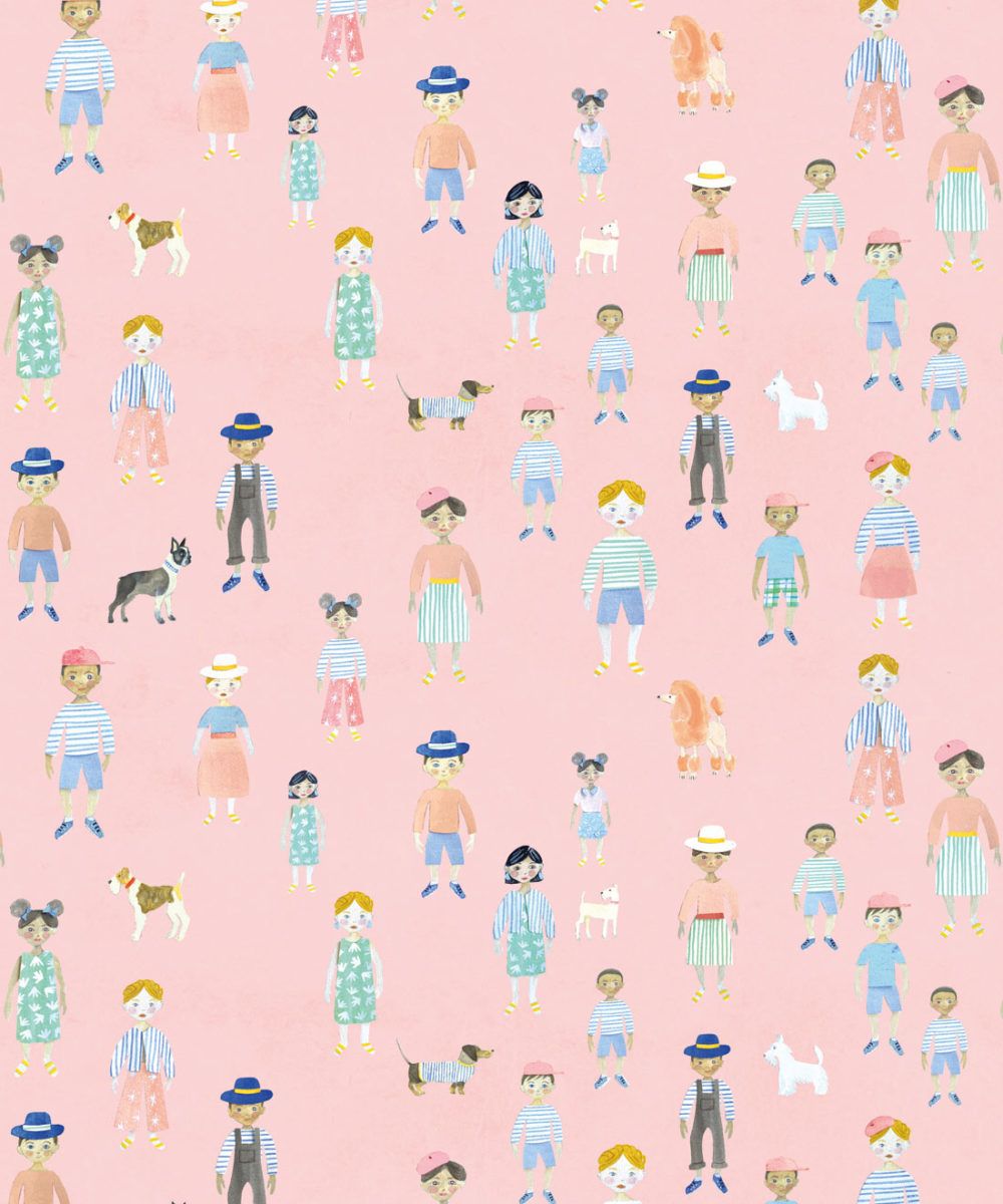 Paper Dolls Wallpaper • Fun Kids Wallpaper • Milton & King USA