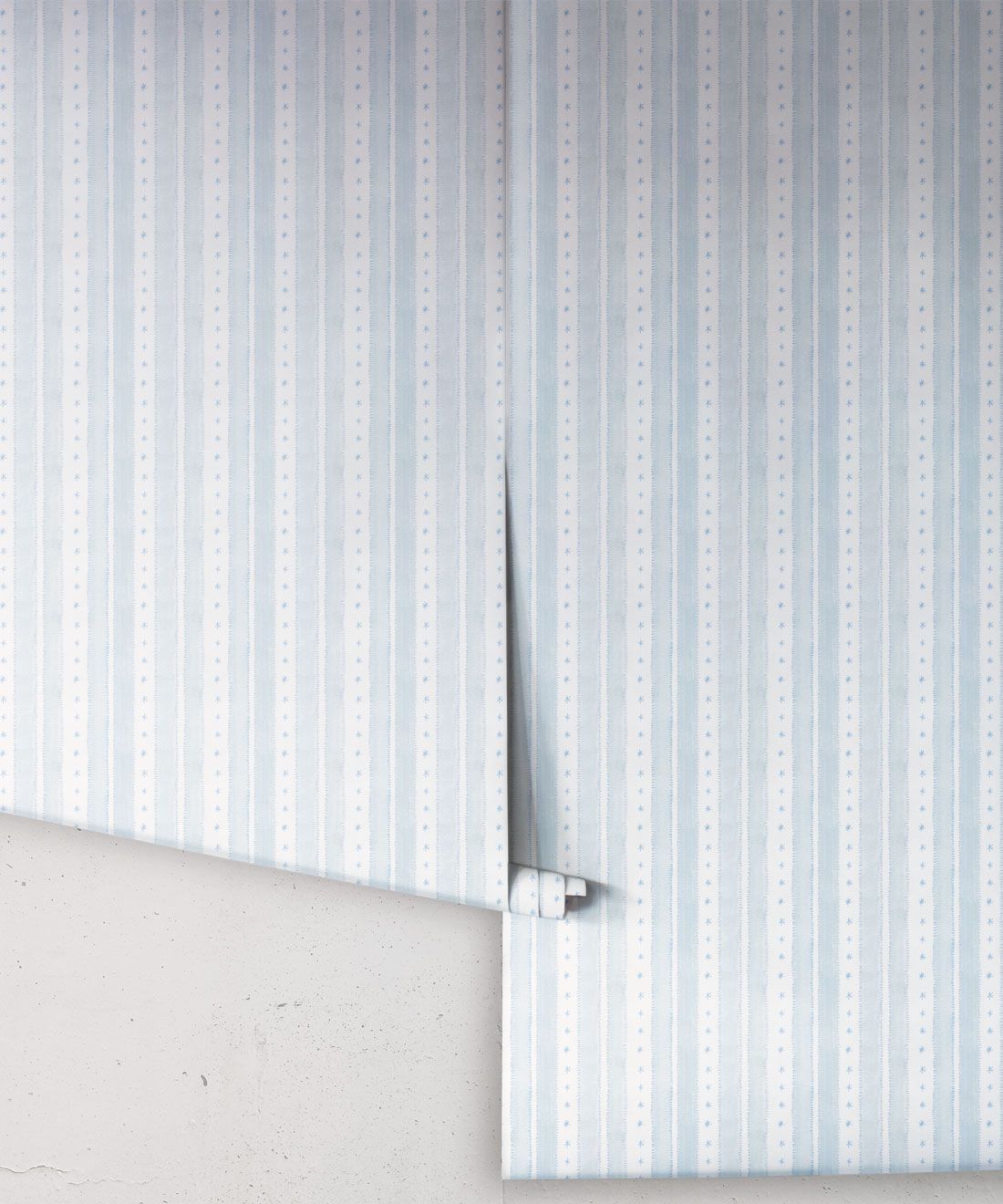 Star Stripe Wallpaper • Dusty Blue • Rolls