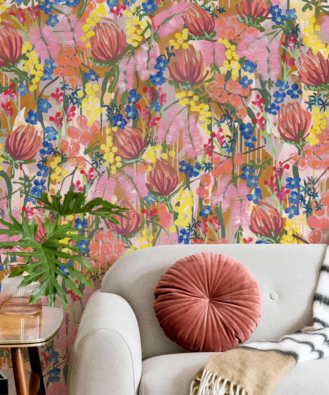 Acacia Mural • Colorful Retro Floral • Milton & King