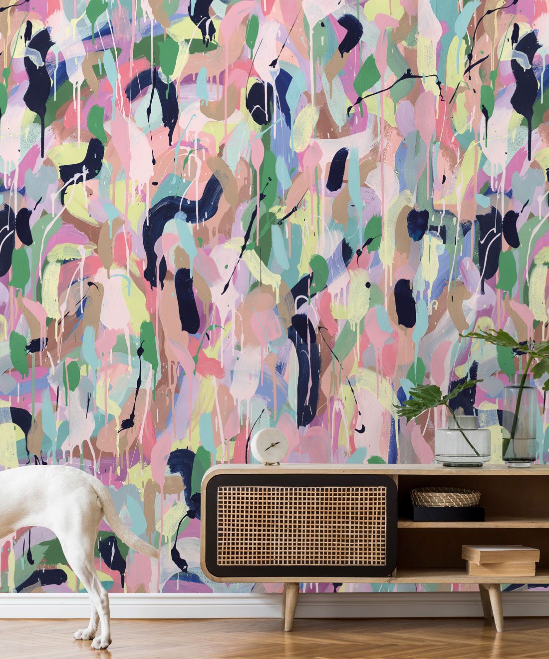 Between Tides Wallpaper • Colorful Painterly Wallpaper • Tiff Manuell • Abstract Expressionist Wallpaper • Insitu