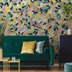Blossom Wallpaper • Colorful Floral Wallpaper • Tiff Manuell • Abstract Expressionist Wallpaper • Insitu Close Up