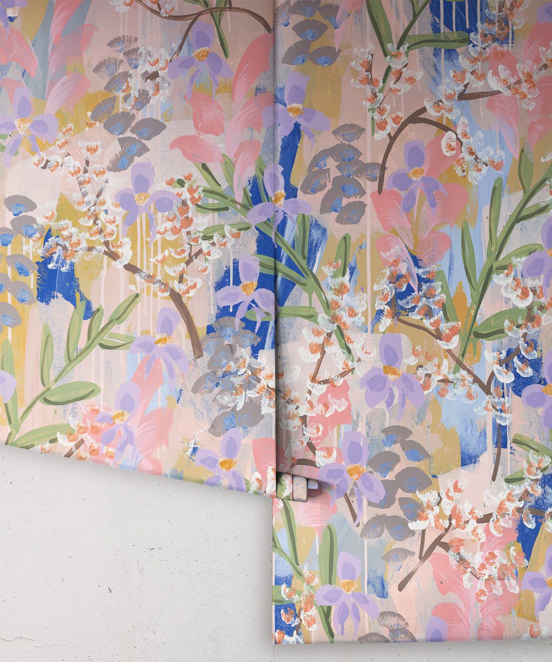 Daphne Wallpaper • Colorful Floral Wallpaper • Tiff Manuell • Abstract Expressionist Wallpaper • Rolls