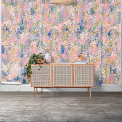 Daphne Wallpaper • Colorful Floral Wallpaper • Tiff Manuell • Abstract Expressionist Wallpaper • Wide Insitu