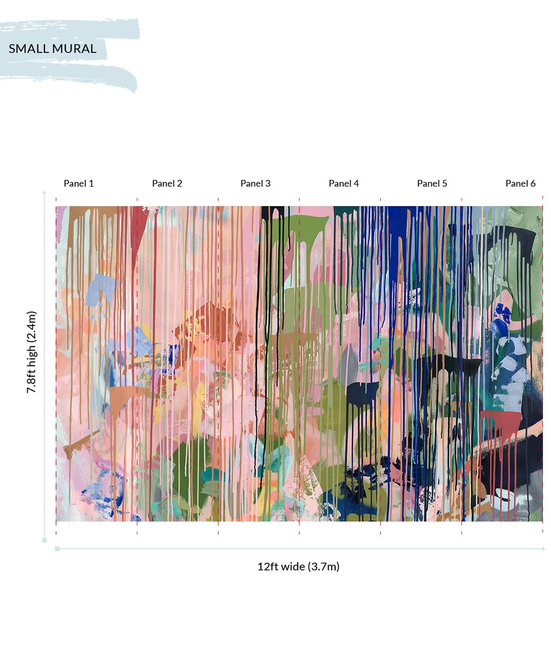 Path Less Travelled Wallpaper Mural • Colorful Painterly Wallpaper • Tiff Manuell • Abstract Expressionist Wallpaper • Small Mural