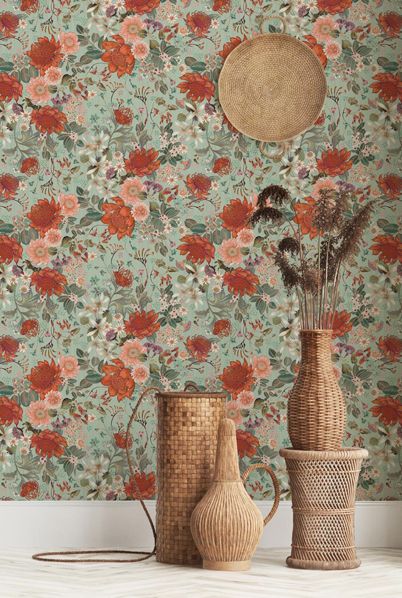 Eloise Short • Granny Chic Wallpaper • Floral Wallpaper • Bouquet Wallpaper