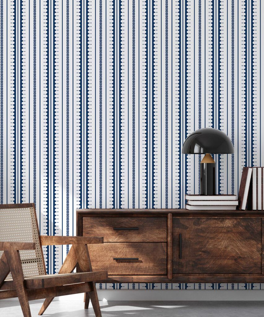 La Grand Coquille Wallpaper • Scallop & Striped • Milton & King