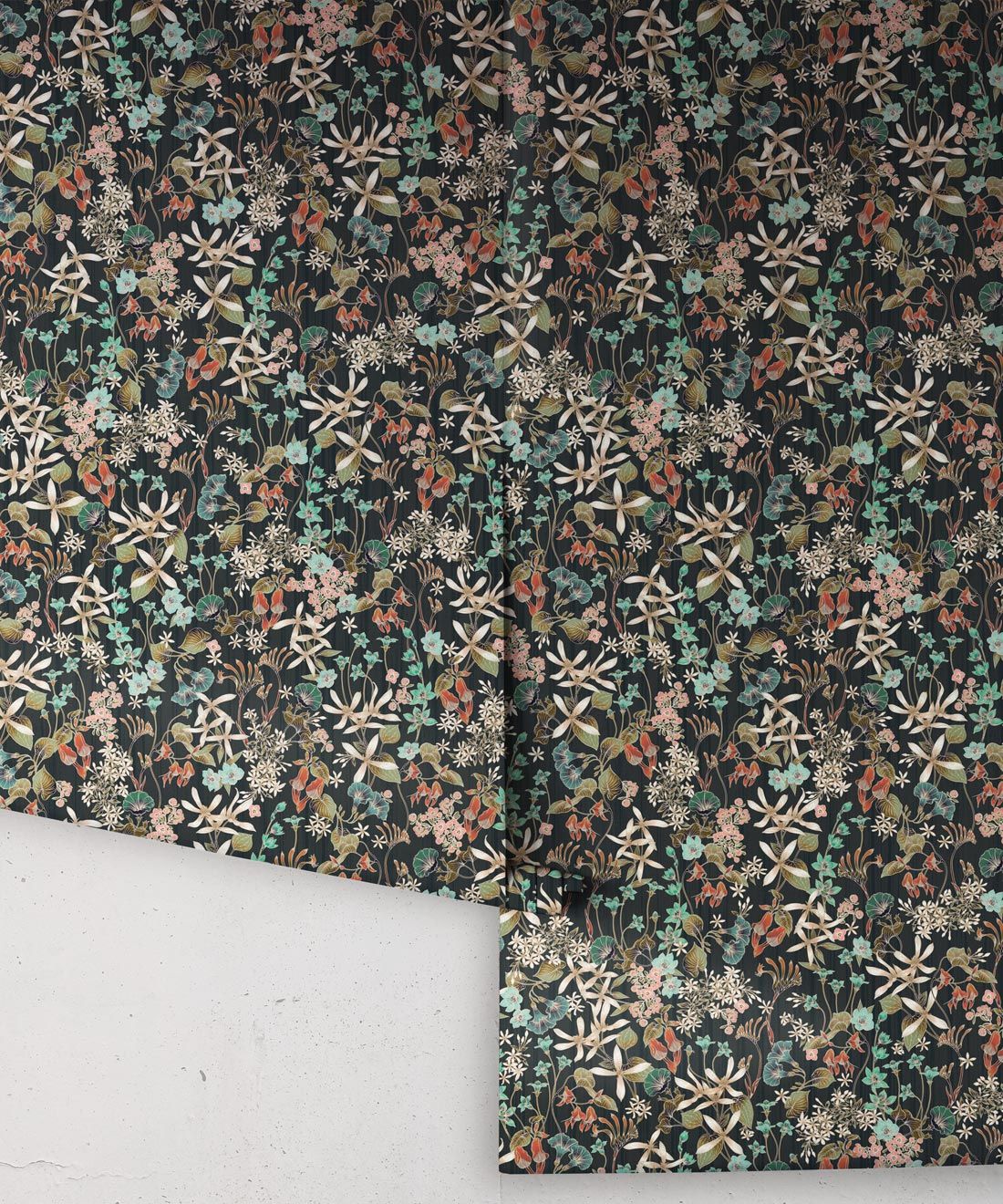 County Flowers Wallpaper • Eloise Short • Vintage Floral Wallpaper • Granny Chic Wallpaper • Grandmillennial Style Wallpaper • Charcoal • Rolls