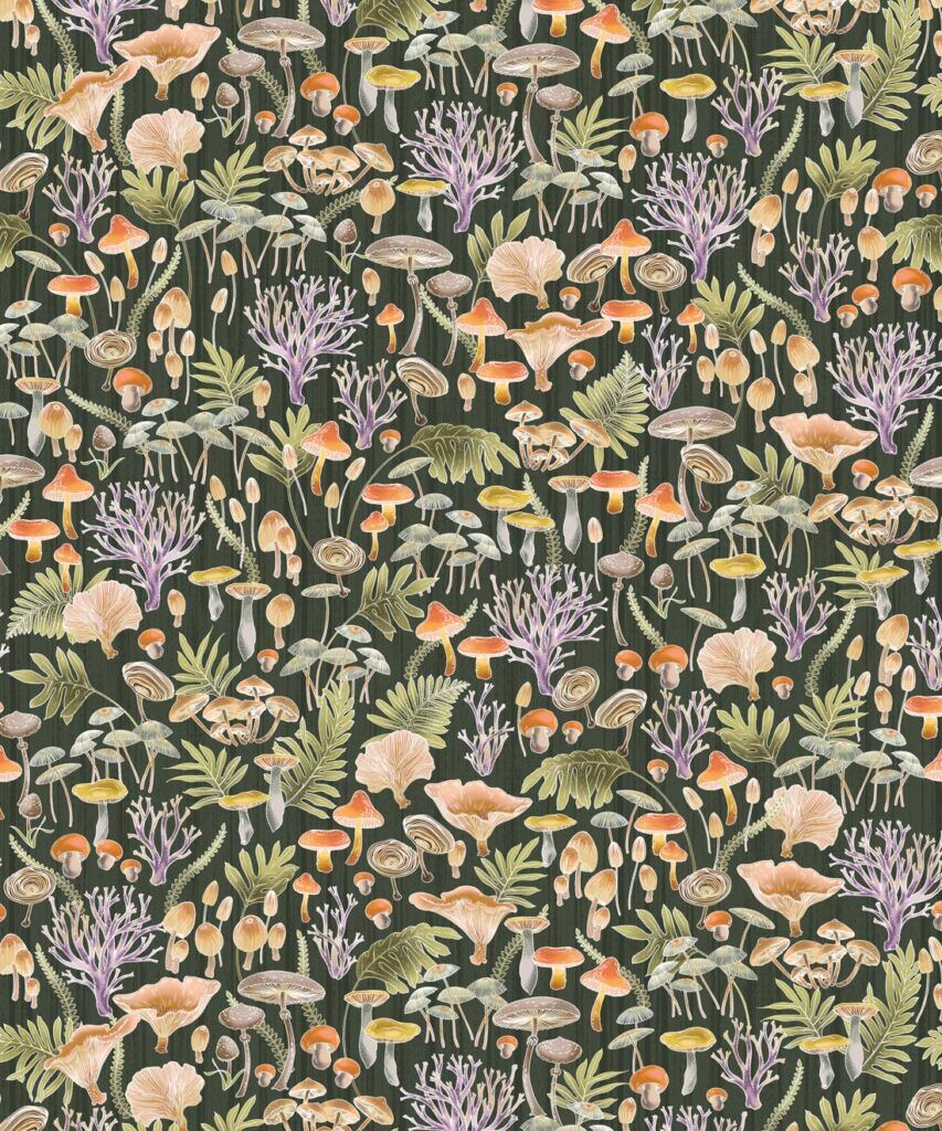 Fungi • Vintage Mushrooms Wallpaper • Milton & King