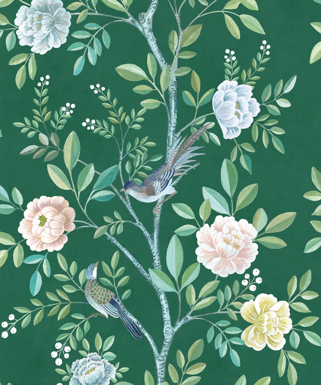 Chinoiserie Wallpaper • Classic Florals & Birds • Milton & King