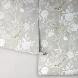 Chinoiserie Wallpaper • Floral Wallpaper • Bird Wallpaper • Magnolia • Linen • Rolls