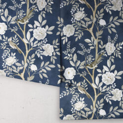 Chinoiserie Wallpaper • Floral Wallpaper • Bird Wallpaper • Magnolia • Royal Blue • Rolls