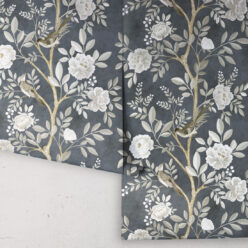 Chinoiserie Wallpaper • Floral Wallpaper • Bird Wallpaper • Magnolia • Navy • Rolls