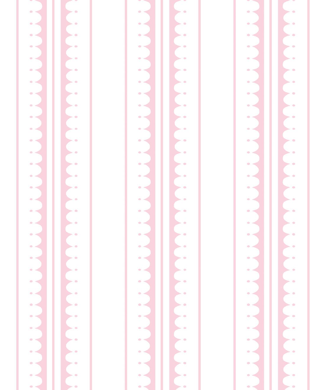 Coquille Wallpaper • Stripe and Scallop Wallpaper • Blush• Swatch