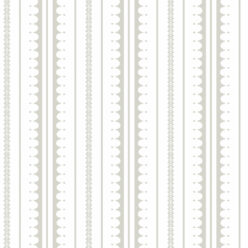 La Grand Coquille • Stripe and Scallop Wallpaper • Beige • Swatch