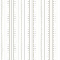 La Grand Coquille • Stripe and Scallop Wallpaper • Beige • Swatch