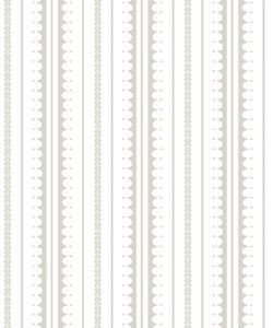 La Grand Coquille • Stripe and Scallop Wallpaper • Beige • Swatch