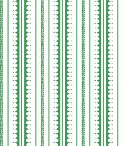 La Grand Coquille • Stripe and Scallop Wallpaper • Forest Green • Swatch