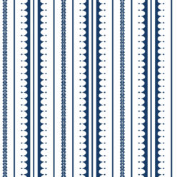 La Grand Coquille • Stripe and Scallop Wallpaper • Royal Blue • Swatch