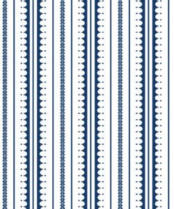 La Grand Coquille • Stripe and Scallop Wallpaper • Royal Blue • Swatch
