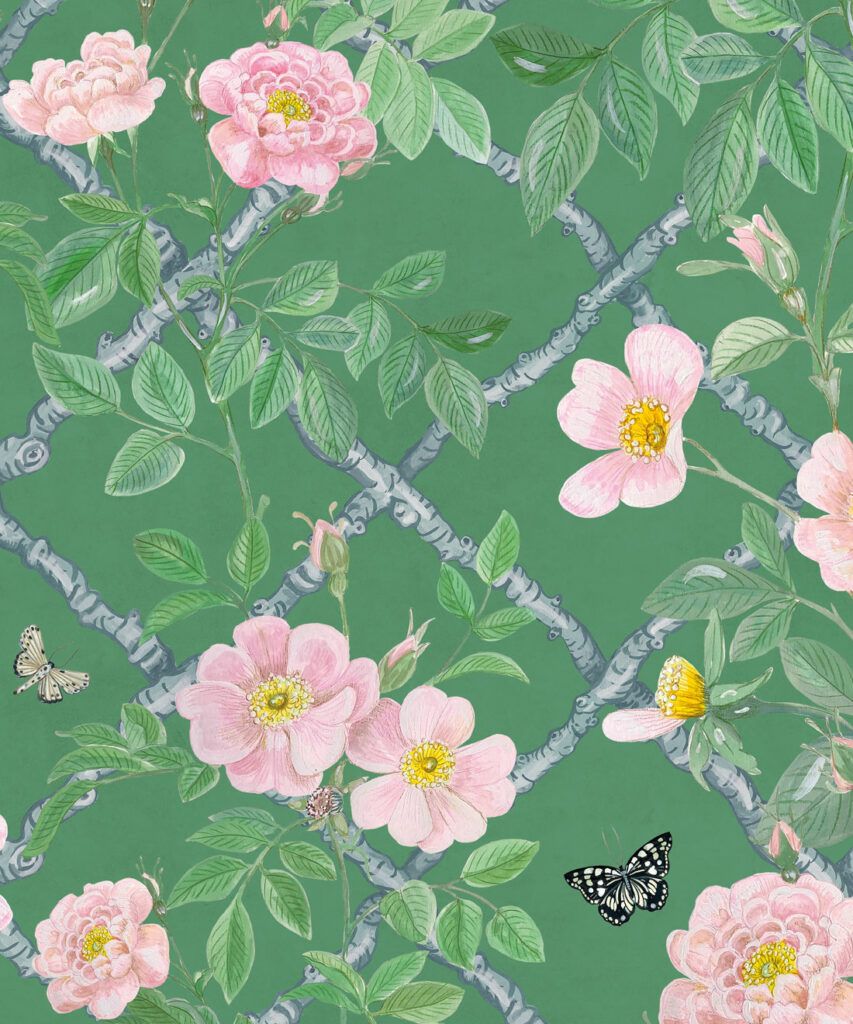 Treillage Wallpaper • Garden Floral Trellis • Milton & King