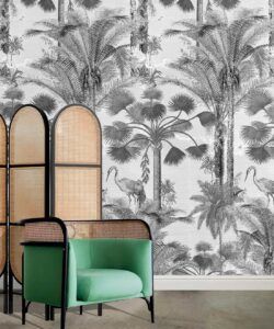 Kerala Palms Mural • Tropical Palm Trees wallpaper • Milton & King