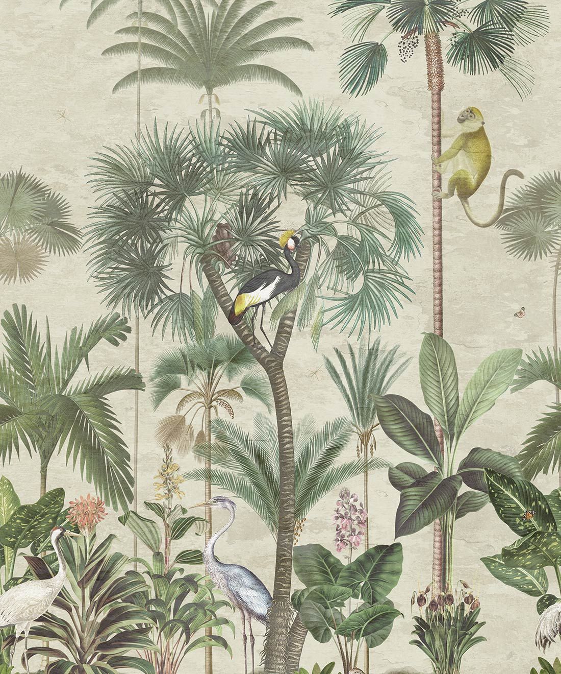 Indian Summer Wallpaper Mural •Bethany Linz • Palm Tree Mural • Aged • Swatch