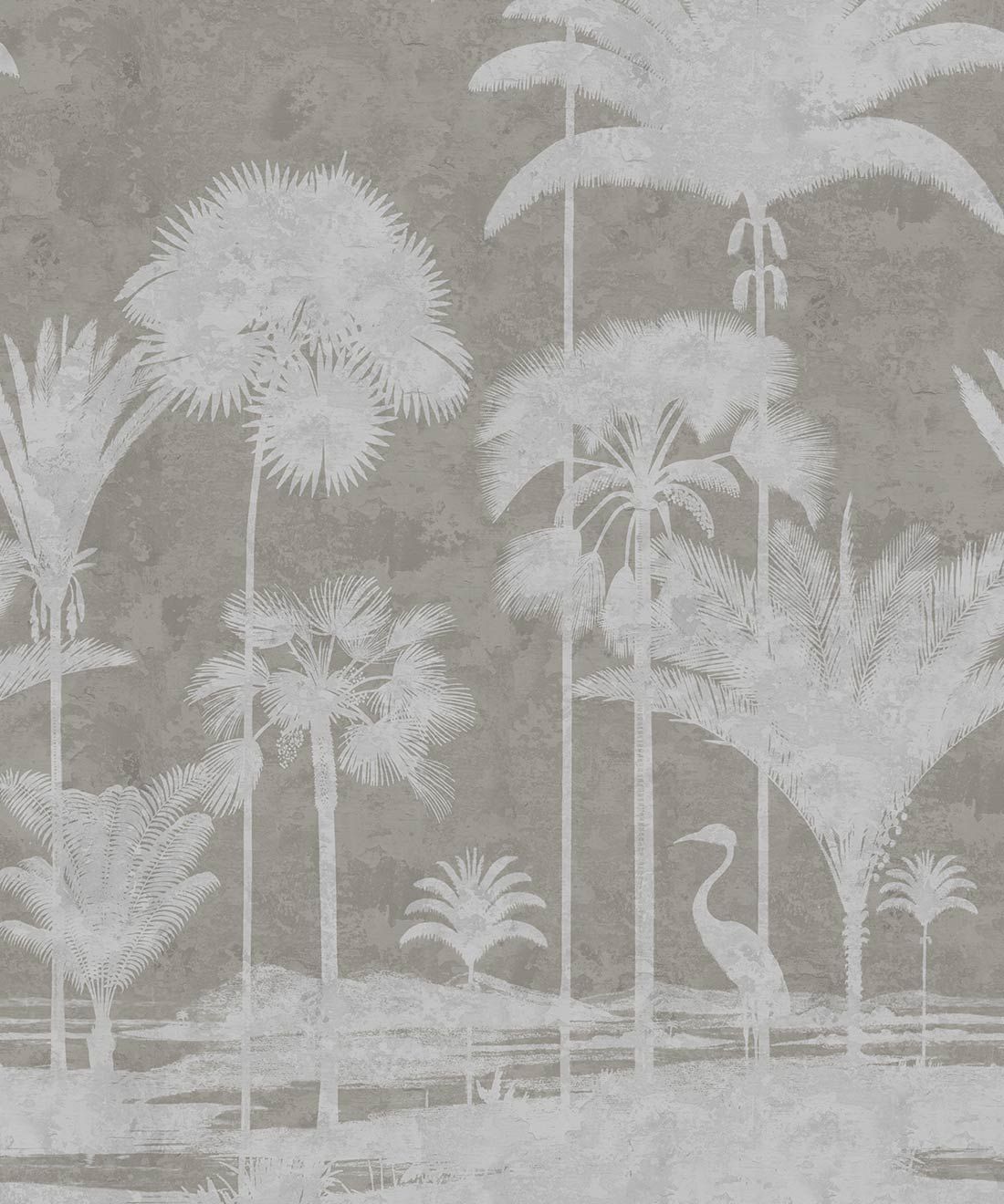 Shadow Palms Wallpaper Mural •Bethany Linz • Palm Tree Mural • Beige • Swatch