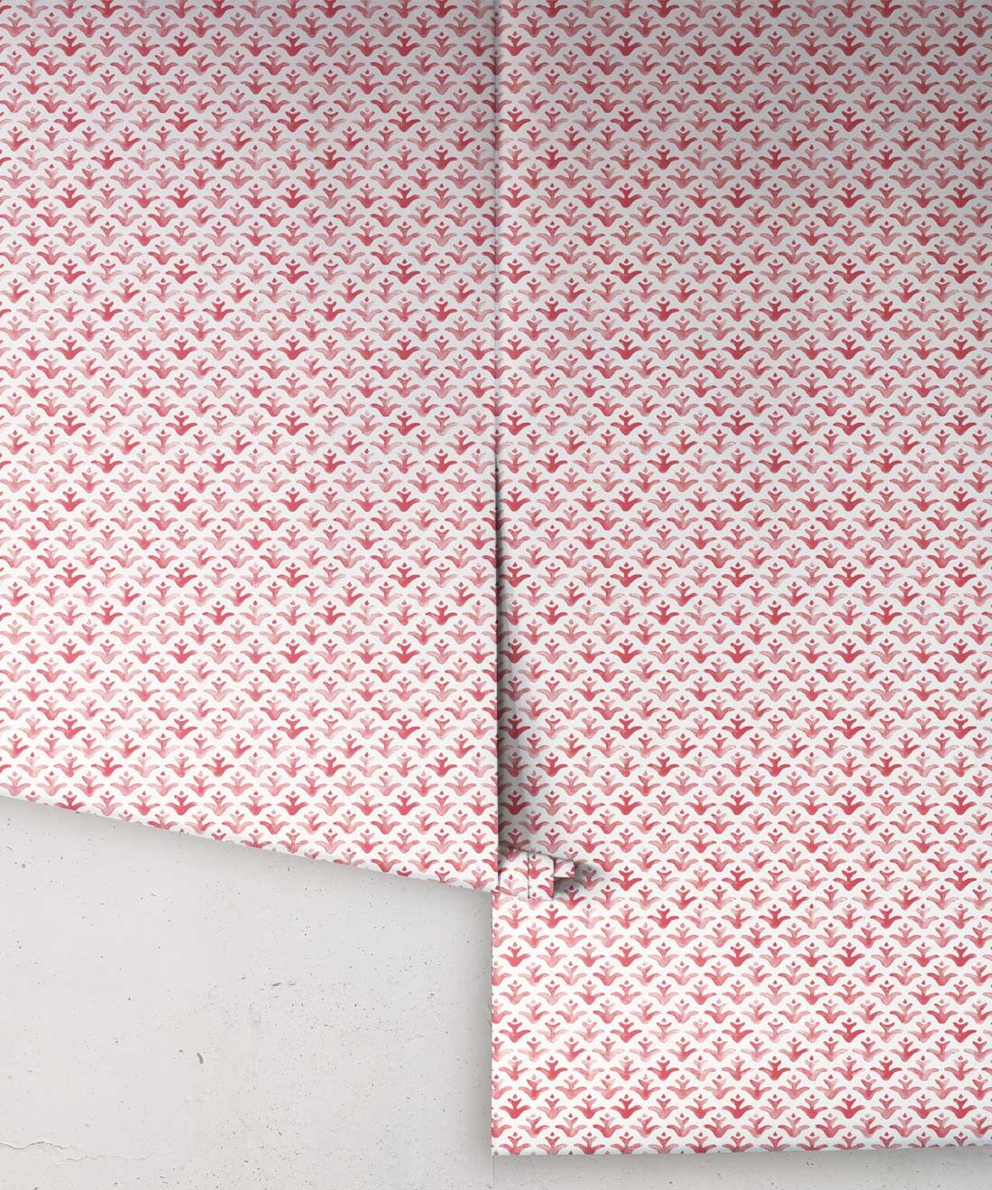 Astor Wallpaper • Dianne Bergeron • Peony • Red Wallpaper • Rolls