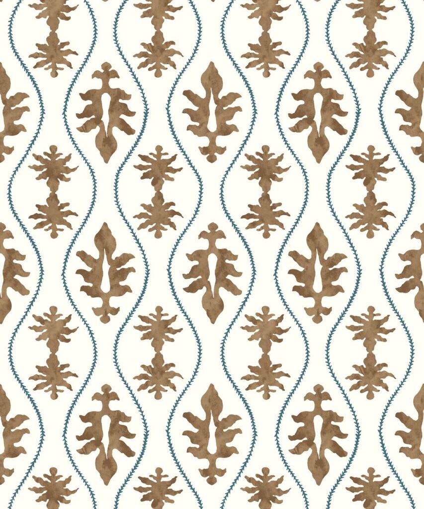 Great Jones Wallpaper • contemporary leaf • Dianne Bergeron • Chestnut • Swatch