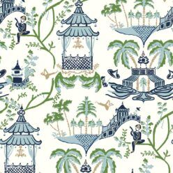 Mulberry Wallpaper • Modern toile • Dianne Bergeron • Jungle • Swatch