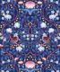 Turtle Doves Wallpaper • Bold Colorful Bird Wallpaper • Blueberry • Swatch
