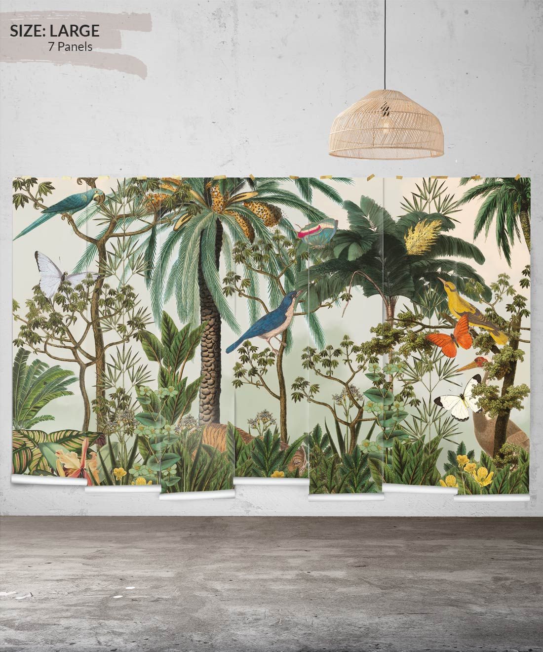 Heritage Jungle Mural • Tropical Jungle Animal Wallpaper • Large Insitu