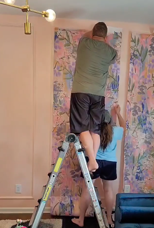 Preppy Bohemian At Home Installing Wallpaper